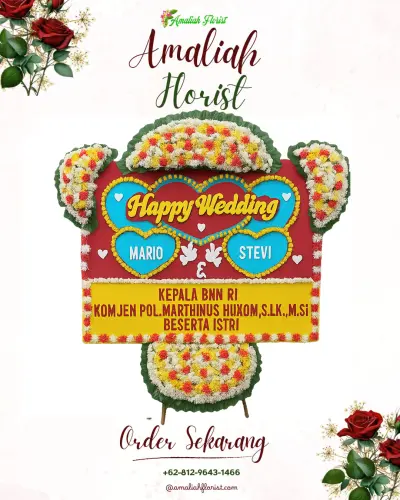 Karangan Papan Bunga Pernikahan di Karang Asam Ilir